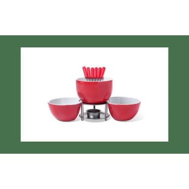 Imagem de Conjunto Para Fondue Brinox Fondue & Petiscos 10 Peças Vermelho