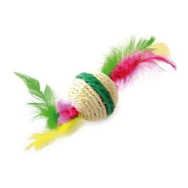 Imagem de Bola Sisal para Gato com Pena 4,5cm - Napi
