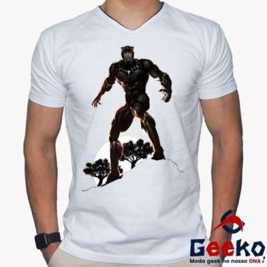 Imagem de Camiseta Pantera Negra 100% Algodão Wakanda Forever Black Panther Geek