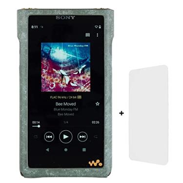Imagem de MITER Case Compatível com Sony NW-WM1AM2 / NW-WM1ZM2 Walkman, capa de couro italiano Pueblo feita à mão + um protetor de tela para WM1AM2 WM1ZM2 (verde escuro)