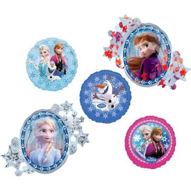 Imagem de Anagram Frozen Elsa Anna and Olaf Party Supplies 5pc Birthday Balloon Decorations