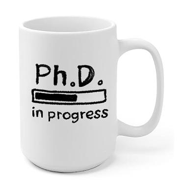 Imagem de Panvola PhD in Progress Future Dr Doctor Medical Doutorate Student Graduation Gift Ceramic Coffee Mug Novelty Drinkware (425 g, Branco)