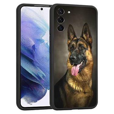Imagem de Capa compatível com Samsung Galaxy S22, capa Samsung de pastor alemão poderoso cão leal para mulheres meninas homens meninos, capa moderna à prova de choque de TPU