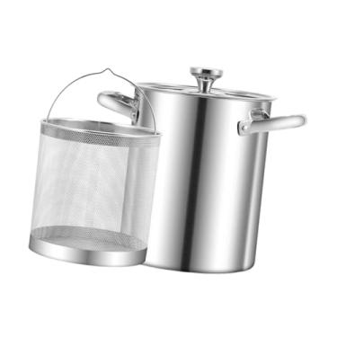 Imagem de IEUDNS Fritadeira de óleo de aço inoxidável com cesto de filtro, panela multifuncional para aspargos para cozinhar espaguete