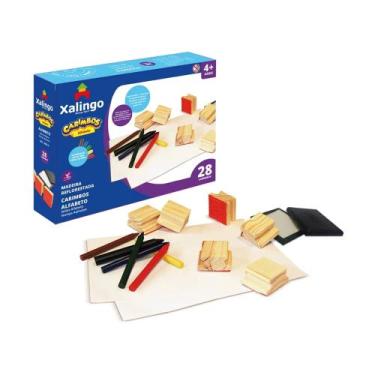 Imagem de Brinquedo Infantil Carimbos Educativos Alfabeto Xalingo - 50932