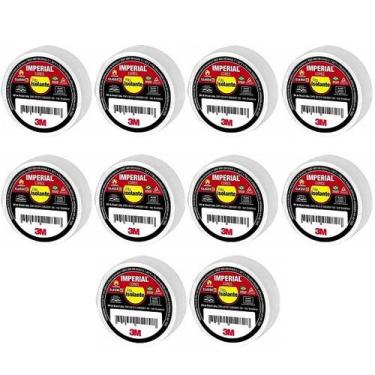 Imagem de Kit 10 Fita Isolante 3M Imperial 18MM X 10M Branca