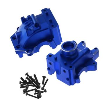 Imagem de RCarmumb Gear Box Upgrades Part for 1/8 Sledge 4WD,Aluminum Front Rear Universal Gear Box Housing, RC Gearbox Hops up for Sledge Monster Truck RC Car #95076-4,Replace #9529, Navy Blue（1 Set