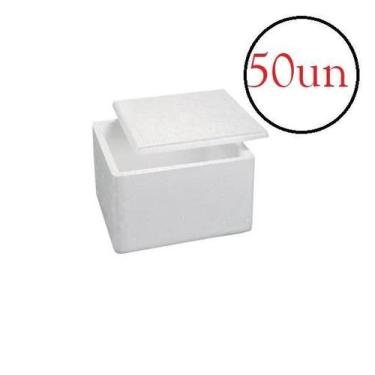 Imagem de 50 Caixas Térmicas Doces Medicamento Sorvetes Isopor De 1Kg - Isoterm