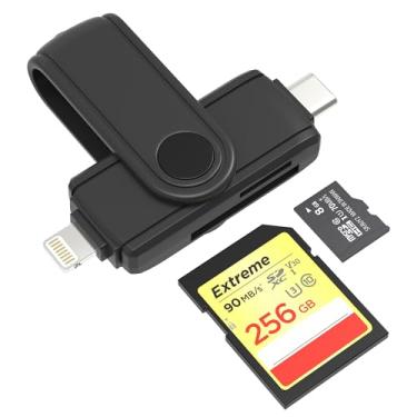 Imagem de Leitor de cartão SD para iPhone 16, 5G USB C Super Speed SD/TF leitor de cartão, USB C Lightning para cartão micro SD adaptador de cartão de memória slot duplo para UHS-I SD/Micro SD/SDHC/SDXC/MMC,