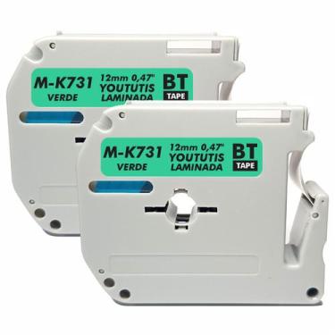Imagem de 2x Fitas Mk 731 Compativel Para Rotulador BROTHER 12mm Verde - BYT