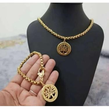 Imagem de Kit Cordão e pulseira Árvore Da Vida - Baronesaimports18k