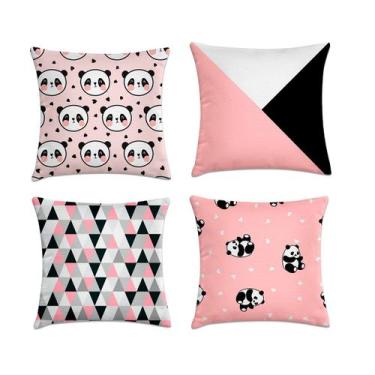 Imagem de kit 4 capas almofadas Pandinhas - kombigode, 4un, 40x40cm