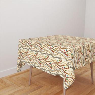 Imagem de Toalha De Mesa Quadrada 4 Lugares Tecido Oxford Boho Gana TL147 - 140x