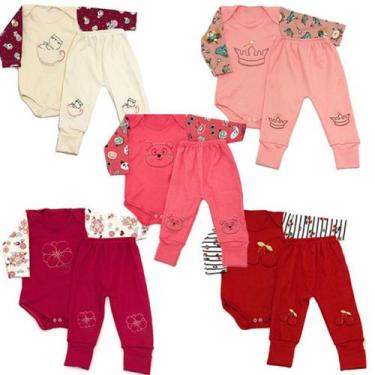 Imagem de Kit 08 Peças Body E Mijão Pé Reversível Bordado Bebe Menino - BEBE MAL