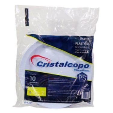 Imagem de Prato Descartável Cristalcopo 15Cm Branco Embalagem 10 Un
