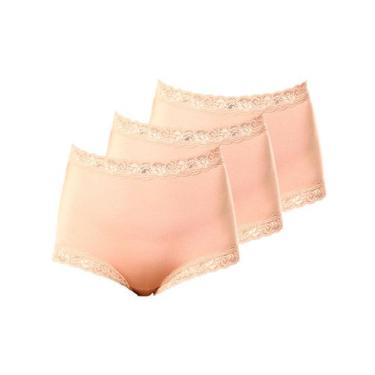 Imagem de Kit com 3 Calcinhas Alta Safira Demillus 57330, Bege, M
