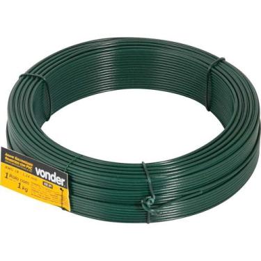 Imagem de Arame galvanizado revestido com PVC, verde, BWG 18, 1 kg VONDER