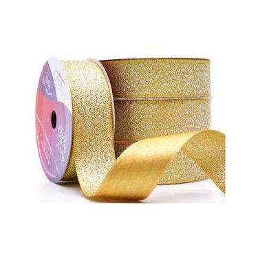 Imagem de Fita Cetim Lurex Acabamento 22mm - DECORAÇÃO  PRESENTES  LAÇOS  ARTESA