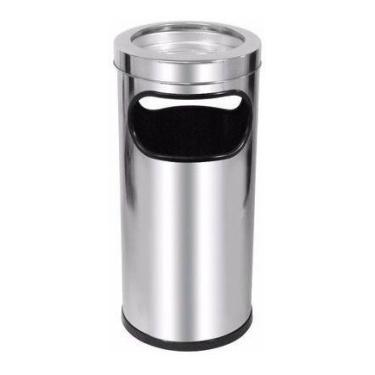 Imagem de Cinzeiro Lixeira Para Condomínio E Empresa - Aço Inox - 2 Un - JSN
