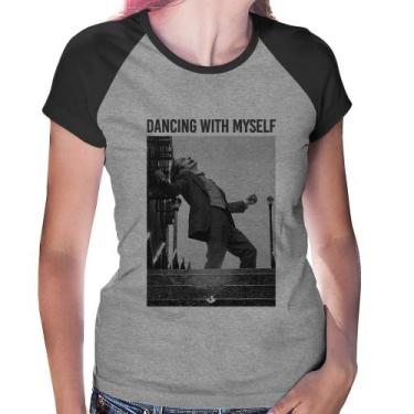 Imagem de Baby Look Raglan Dancing with myself - Foca na Moda, Cinza, Preto, M