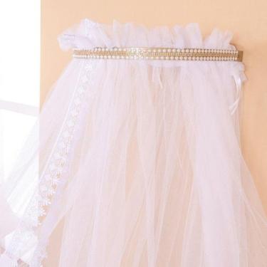 Imagem de Mosquiteiro Berco Bebe Com Dossel Perolas Strass Dourado - Amora Casa