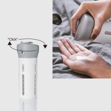 Imagem de Dispenser Portátil 4 Em 1 Viagens Garrafa Loção Shampoo Gel Cinza - BC