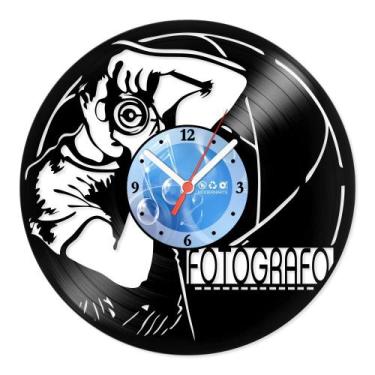 Imagem de Relógio De Parede Disco Vinil Profissões - Fotógrafo - VPR-102 - Moder