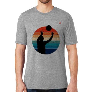 Imagem de Camiseta Vôlei Vintage Sunset - Foca na Moda, Cinza, GG