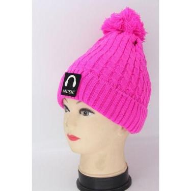 Imagem de Touca Gorro Lã Feminina Pompom Frio Inverno Europeu Top Moda - oem