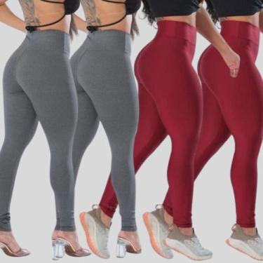Imagem de Kit 4 Calças Legging Feminina Suplex Academia Cintura Alta - Blanco St