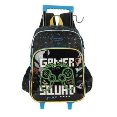 Imagem de Mochila de Rodinhas Com Alça Luxcel Up4You Gamer Preto-Masculino