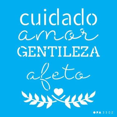 Imagem de Stencil Opa 14 X 14 cm - Palavras Sentimentos - 3302 - Opa Criando Art