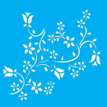 Imagem de Stencil Opa 14 X 14 cm - Flores Tulipa - 1029 - Opa Criando Arte