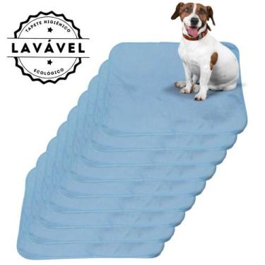 Imagem de Kit com 9 Tapetes Adestradores Inteligente de Alta Absorção 70x50 Azul