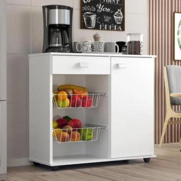 Imagem de Balcão Fruteira Paula Microondas Bebedouro 1 Porta 1 Gaveta - Casa