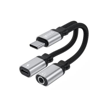 Imagem de Adaptador Hrebos USB-C Para USB-C + Fone P2 - HS-229