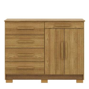 Imagem de Cômoda Sapateira Quarto 5 Gavetas 2 Portas MDP Sirios - Vila Rica, Nat