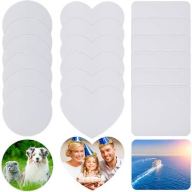Imagem de Nezyo 21 peças de tapete de rato de sublimação em branco de borracha antiderrapante tapete de rato redondo retangular em forma de coração para artesanato faça você mesmo, impressão de prensa térmica