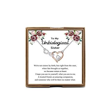 Imagem de OKEYCH Colar unbiological Sister, presente bônus de irmã, presentes de irmã alma da irmã, colar de cunhada, presente de aniversário BFF, colar de amizade de melhor amiga, Cobre, Cobre