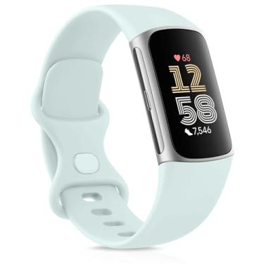 Imagem de Meliya Pulseiras esportivas de substituição para Fitbit Charge 6/Charge 5 (suculenta, grande)