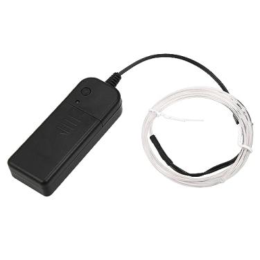 Imagem de X AUTOHAUX Fita de fio neon EL de 1 metro/0,9 m Fita branca para decoração de interiores de carros