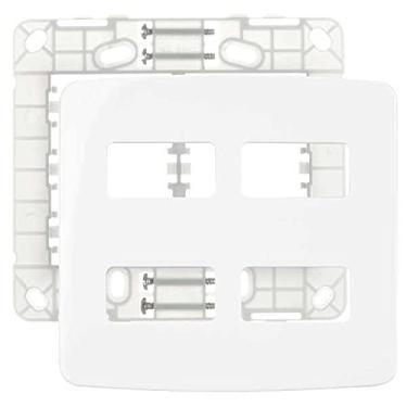 Imagem de Conjunto de Placa+Suporte 4x4-4 POS Separados - Horizontais - Sleek Branco - Margirius
