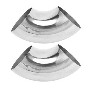 Imagem de Motoforti 2 peças 90 graus curva mandril cotovelo carro modificado tubo de escape tubulação 5.1 cm espessura OD 1,5 mm/16GA 51x145x1,5 mm SS316 aço inoxidável 2 peças