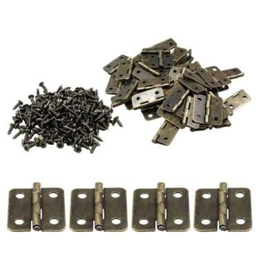 Imagem de Bivethoi 50 Dobradiças Mini Retrô Bronze, Dobradiça Pequena, Dobradiça Dobrável para Artesanato, Caixa de Joias (18 mm x 15 mm)