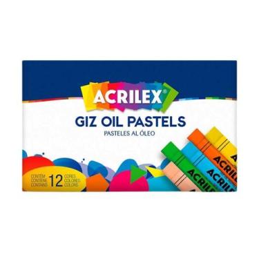 Imagem de Giz Oleoso Acrilez Pastel com 12 Cores - ACRILEX