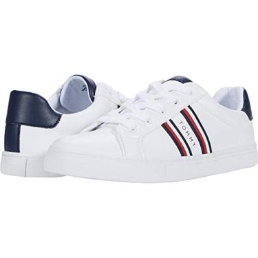 Imagem de Tommy Hilfiger Tênis Lendon feminino, Branco/Azul marinho, 6