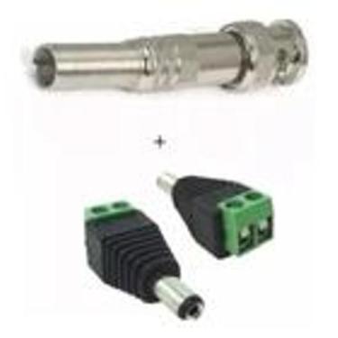Imagem de Kit 12conector bnc+6 p4 macho +6p4 femea para câmera de segurança - Ch