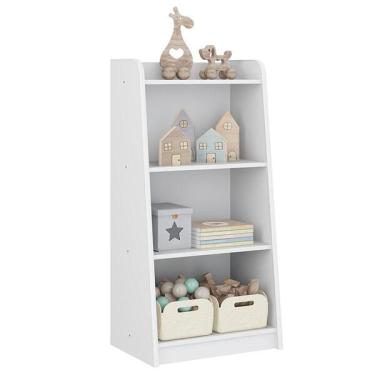 Imagem de Estante Para Brinquedos Infantil 4 Prateleiras Movelbras Bran