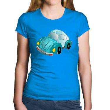 Imagem de Baby Look Algodão Fusca Besouro - Foca na Moda, Azul, G