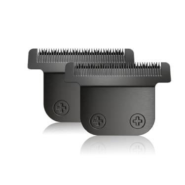 Imagem de Lâminas de substituição removíveis em T pretas compatíveis com Wahl 9864/9864SS/9686/9818A/9854L/9876L/9854 /WSS3L/SS2L Aparador de barba sem fio de íon de lítio (2 unidades)